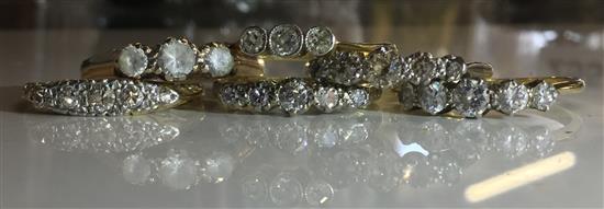 5 x gold and diamond rings and 9ct gold ring(-)